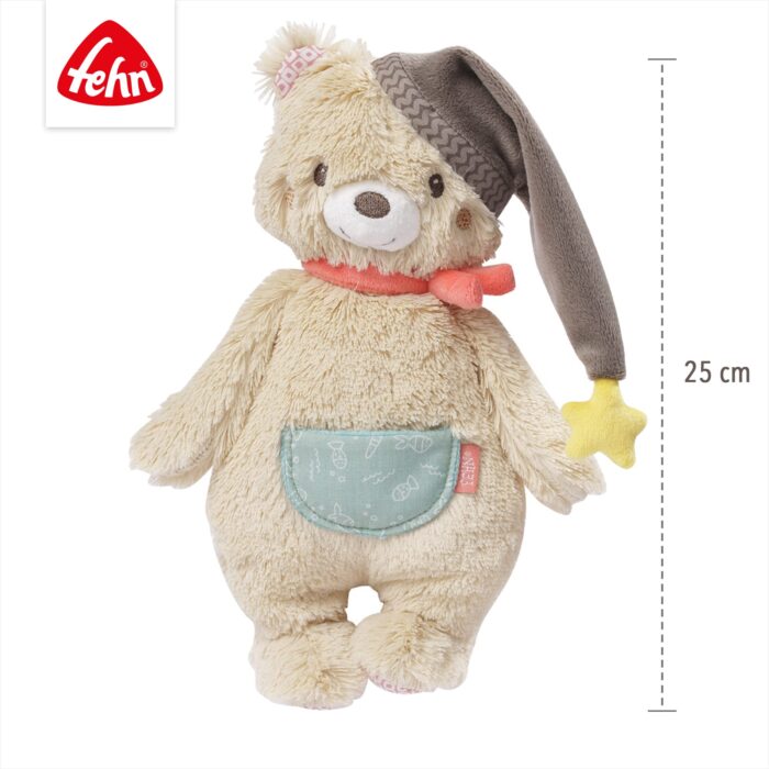 Fehn Kuscheltier Bär Bruno – Weicher Teddybär für Neugeborene - Greifen, Fühlen - Image 3