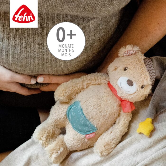 Fehn Kuscheltier Bär Bruno – Weicher Teddybär für Neugeborene - Greifen, Fühlen - Image 5